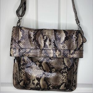 Poppie Jones Snakeskin Crossbody Bag, Snake Skin Purse